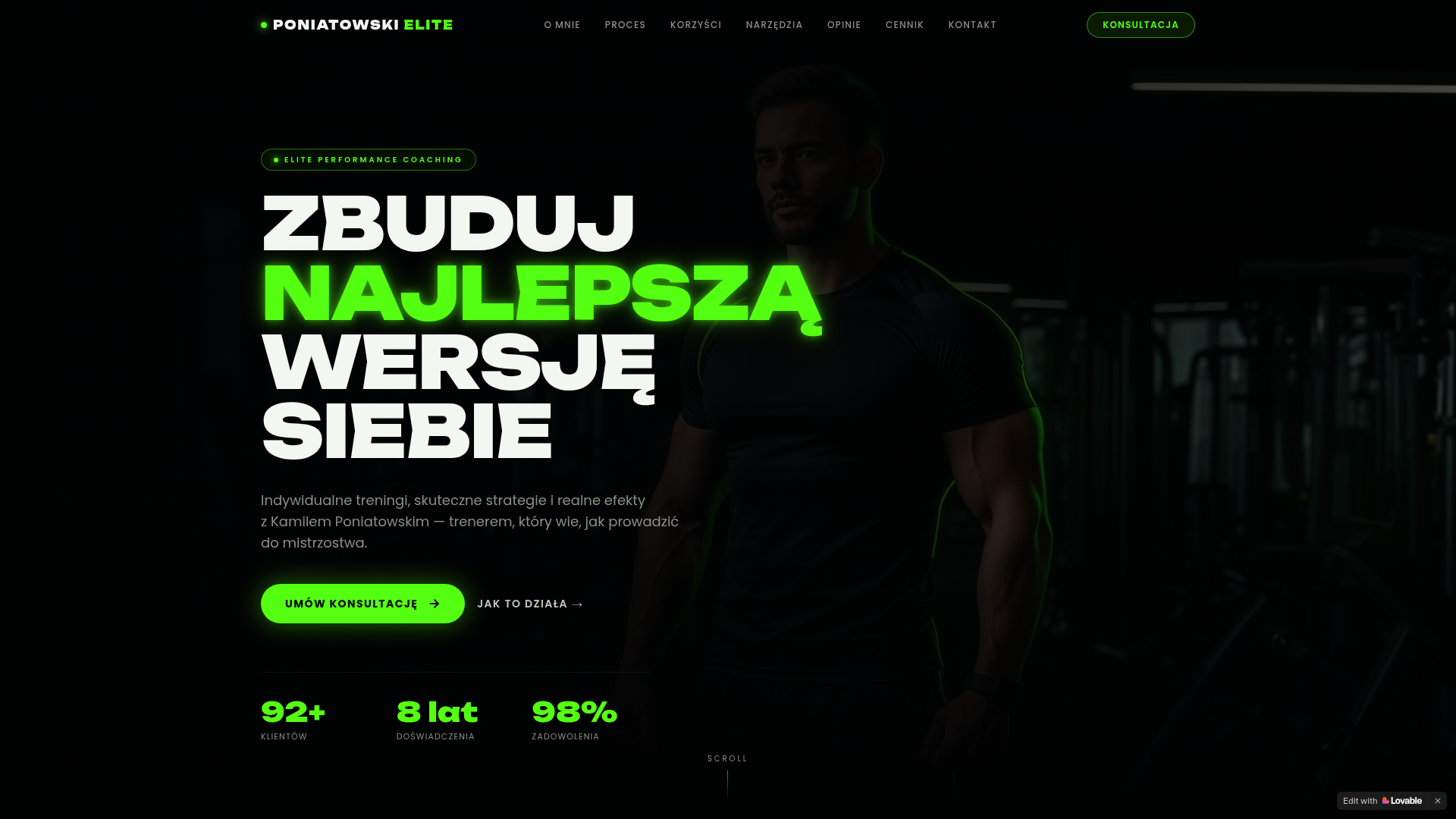Podgląd strony Poniatowski Elite — Trener Personalny